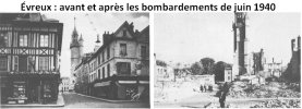 La rue du Docteur Oursel à Évreux : avant et après le bombardement (...)
